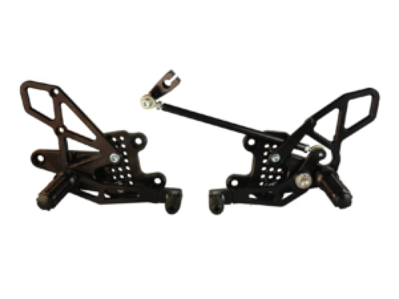 Honda CBR1000 RR Adjustable Rear Sets - Vortex Racing - V2 Design - Black - `08-`16
